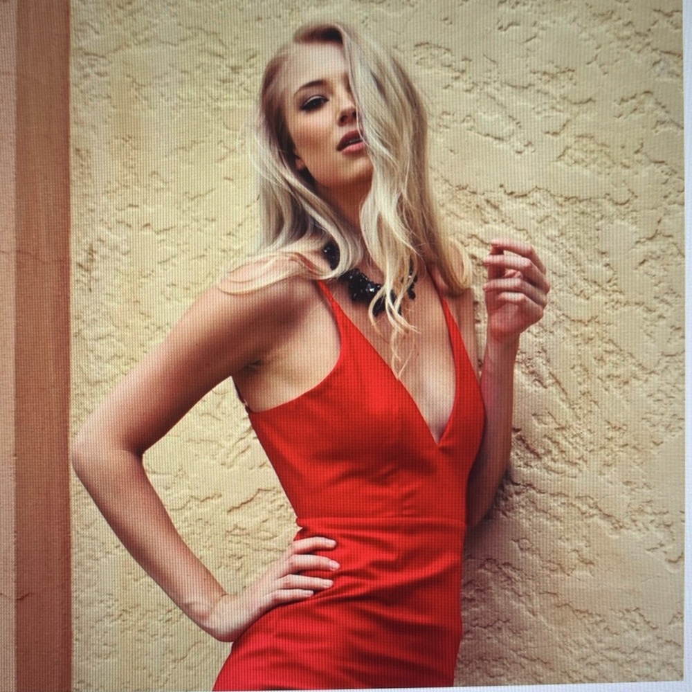 NEW Luvalot Red Plunge Mini Dress Size 4